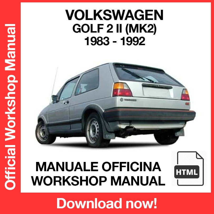 Workshop Manual Volkswagen Golf MK2 (1983-1992) (EN) – Manuali