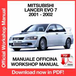 Manuale Officina Mitsubishi Lancer Evo 7
