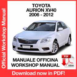 Workshop Manual Toyota Aurion