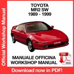 Manuale Officina Toyota MR2 SW