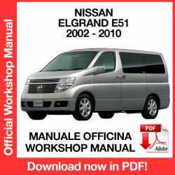Manuale Officina Nissan Elgrand E51