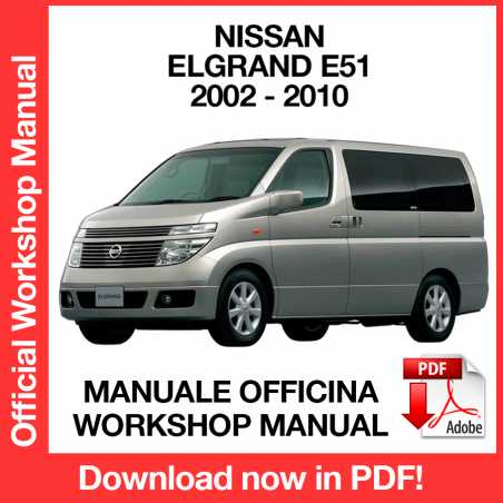 Workshop Manual Nissan Elgrand E51