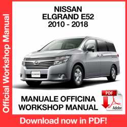 Workshop Manual Nissan Elgrand E52
