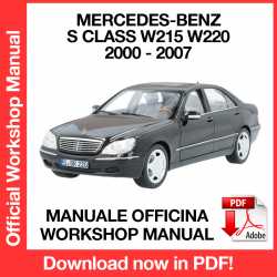 Workshop Manual Mercedes Benz S Class W215 W220