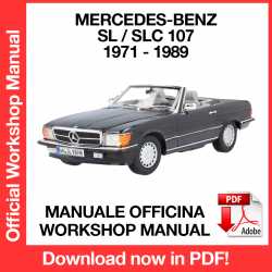 Manuale Officina Mercedes Benz SL SLC 107