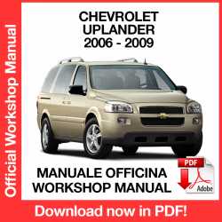 Workshop Manual Chevrolet Uplander