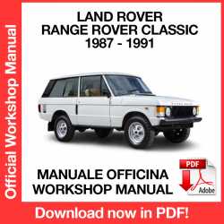 Workshop Manual Land Rover Range Rover Classic