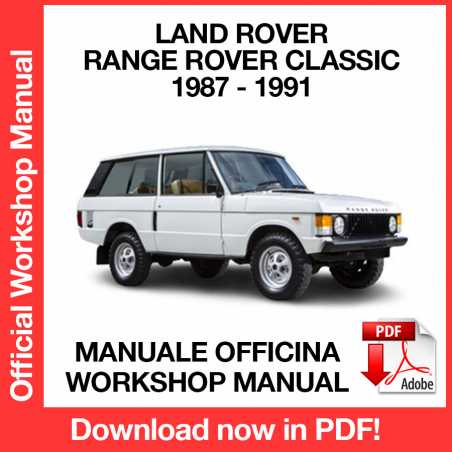 Workshop Manual Land Rover Range Rover Classic