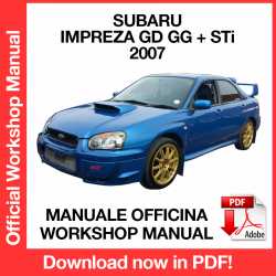 Manuale Officina Subaru Impreza GD GG + STi WRX