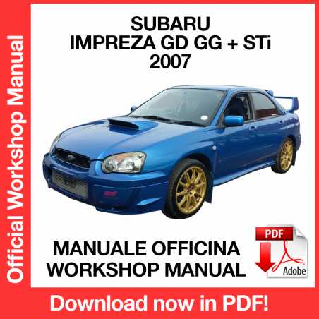 Manuale Officina Subaru Impreza GD GG + STi WRX