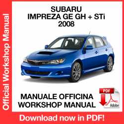 Manuale Officina Subaru Impreza GE GH + STi WRX