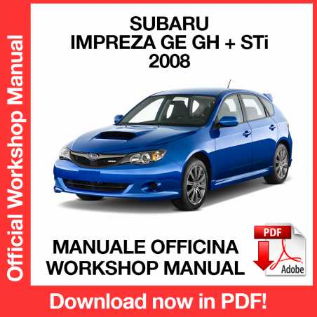 Manuale Officina Subaru Impreza GE GH + STi WRX