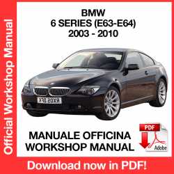 Manuale Officina BMW Serie 6 E63 E64