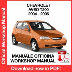 Manuale Officina Chevrolet Aveo T200