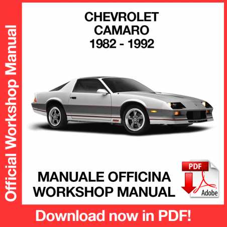 Manuale Officina Chevrolet Camaro (1982-1992)
