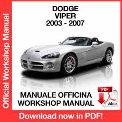 Manuale Officina Dodge Viper ZB
