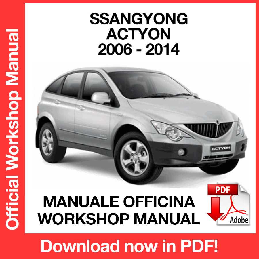 Workshop Manual Ssangyong Actyon C100 (2006-2014) (EN)