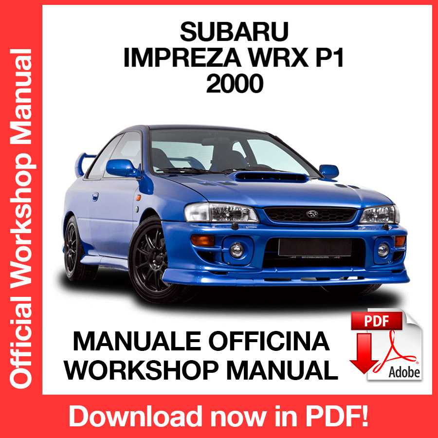 Workshop Manual Subaru Impreza Wrx P1 (2000) (EN)