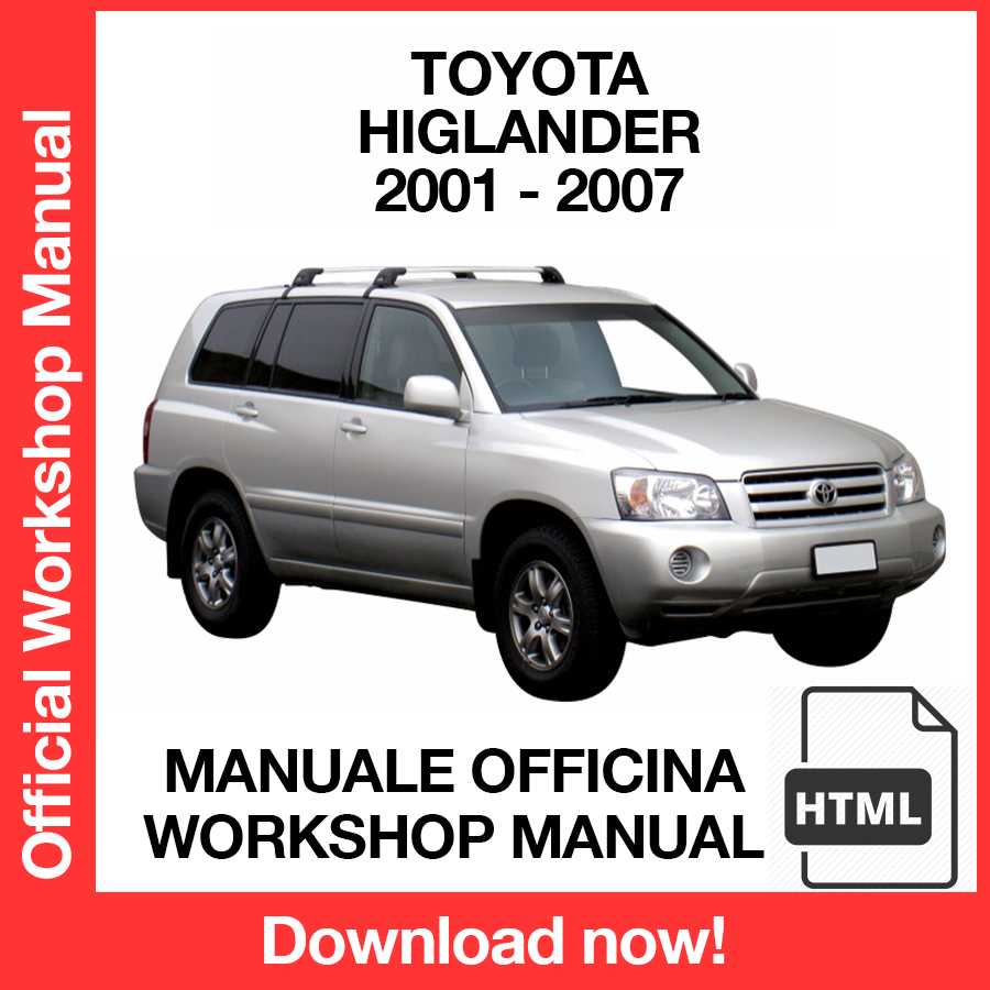 Manuale Officina Toyota Higlander XU20 (2001-2007) (EN)