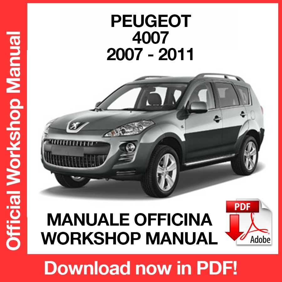 Workshop Manual Peugeot 4007 (2007-2011) (EN)