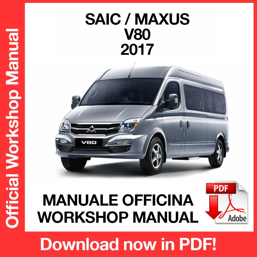 Workshop Manual Saic Maxus V80 (2017) (EN)