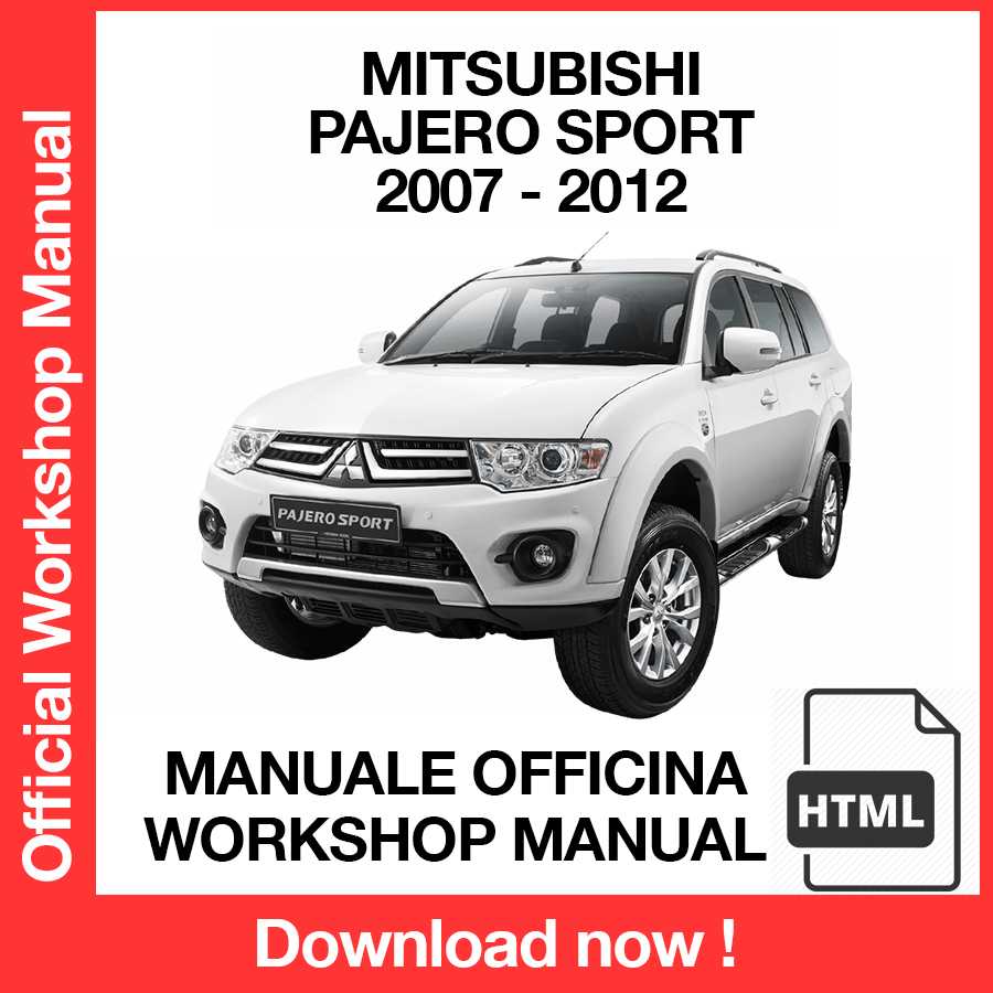 Workshop Manual Mitsubishi Pajero Sport (2007-2012) (EN)