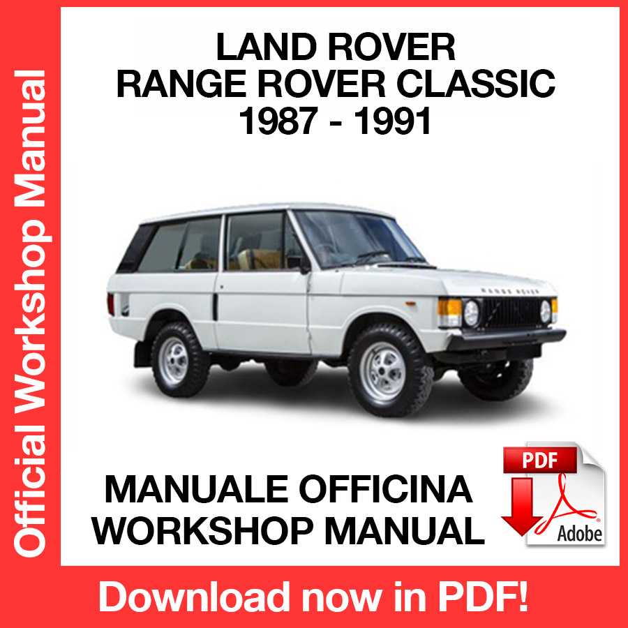 Workshop Manual Land Rover Range Rover Classic (1987-1991) (EN)