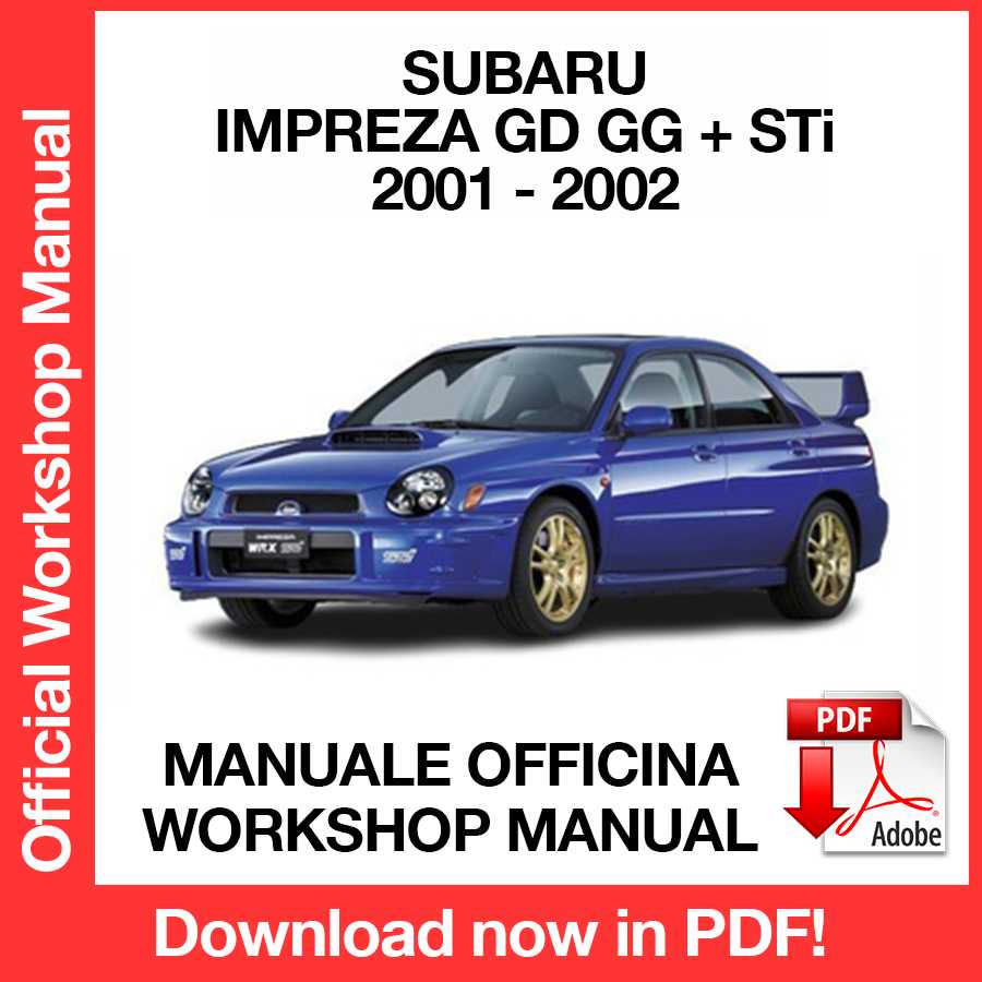 Workshop Manual Subaru Impreza GD GG + STi WRX (2001-2002) (EN)
