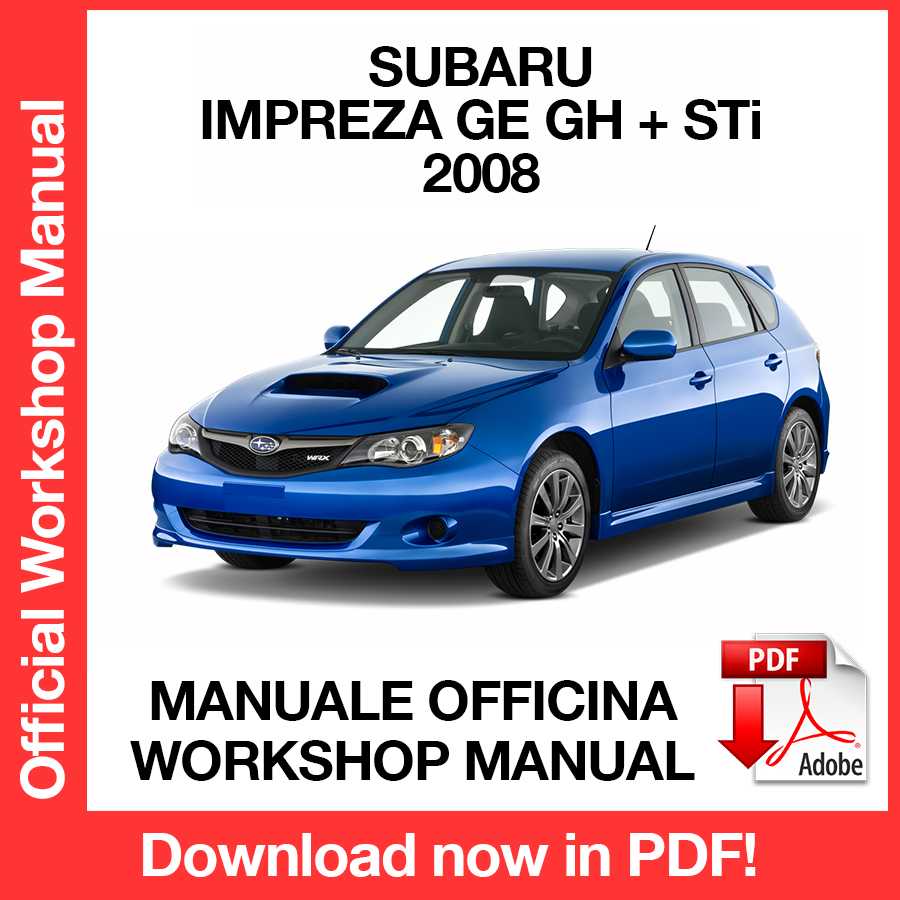 Workshop Manual Subaru Impreza GE GH + STi WRX (2008) (EN)