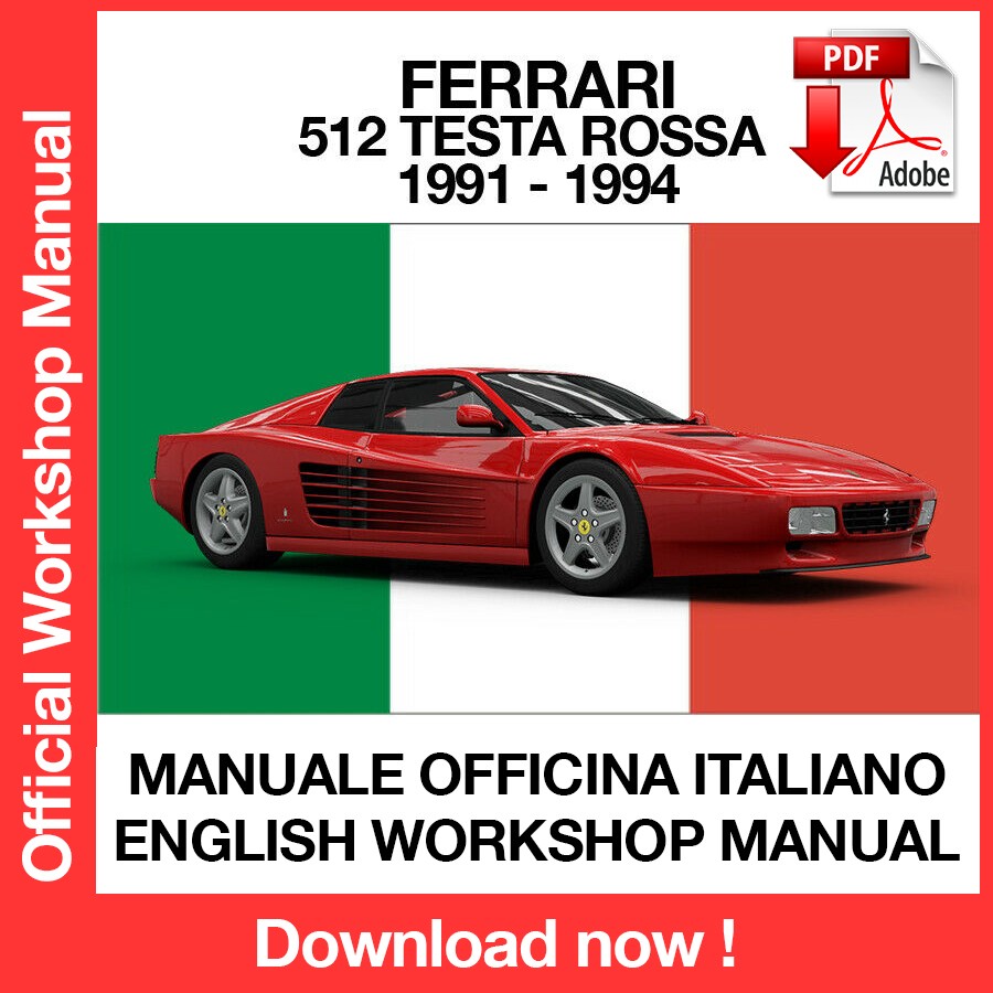 WORKSHOP MANUAL FERRARI 512 TESTA ROSSA (1991-1994) (ITA) (EN) (DE) (FR)