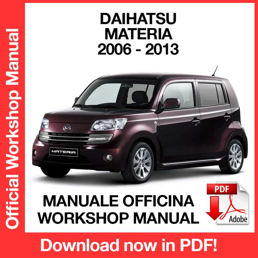 Workshop Manual Daihatsu Materia M400 (2006-2013) (EN)